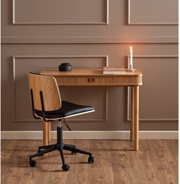 Fekete bőrutánzat irodai szék Owen – Actona