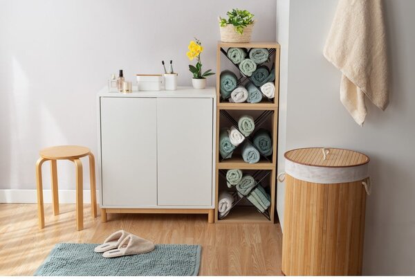 Round kerek bambusz szennyeskosár - Compactor