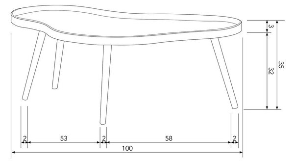 Tárolóasztal 58x100 cm Mae – WOOOD