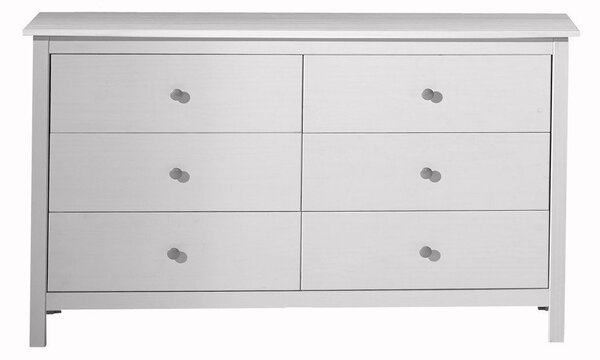 Fehér borovi fenyő alacsony komód 130x80 cm Berna – Marckeric