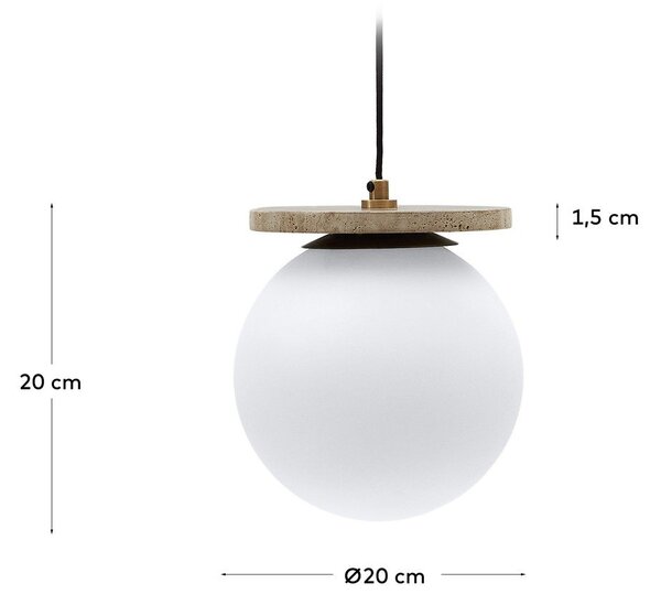 Fehér függőlámpa üveg búrával ø 20 cm Malachi – Kave Home