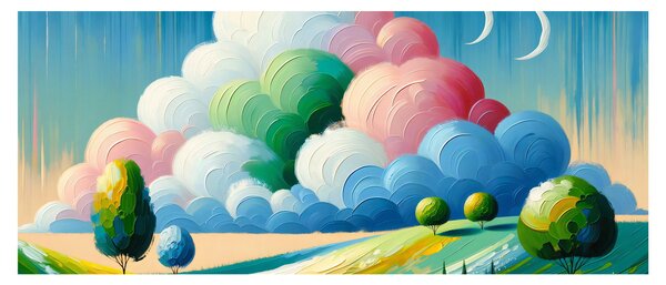 Kép - Tájkép felhővel (120x50 cm)
