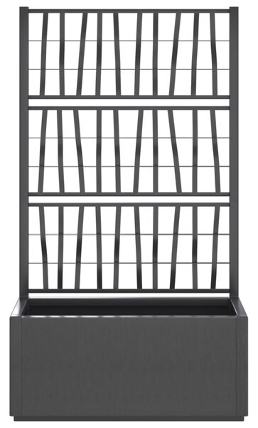 Sötétszürke PP rácsos kerti ültetőláda 80 x 36 x 140 cm