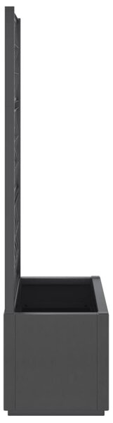 Sötétszürke PP rácsos kerti ültetőláda 80 x 36 x 140 cm