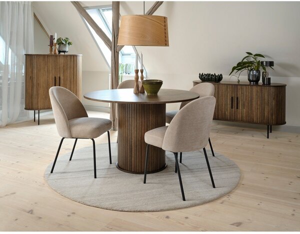 Kerek étkezőasztal tölgyfa dekorral ø 120 cm Nola – Unique Furniture