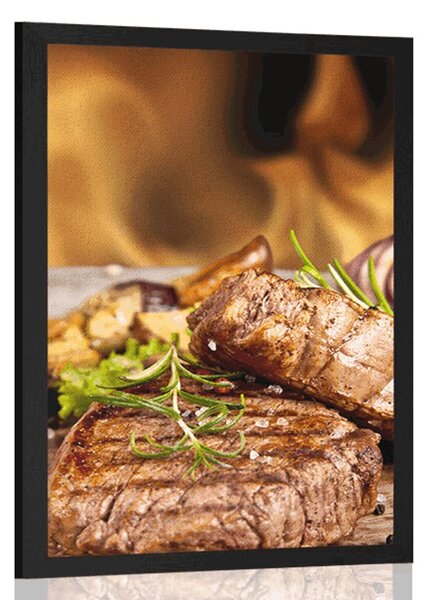 Poszter grillezett marha steak