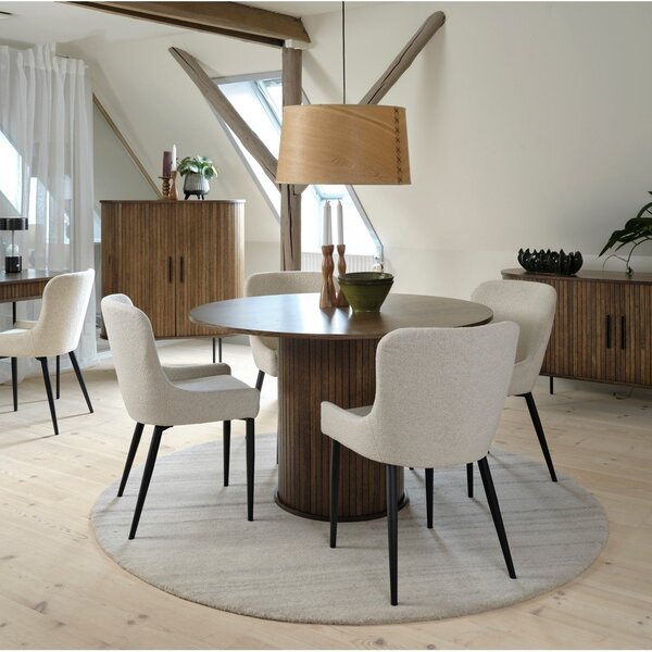 Kerek étkezőasztal tölgyfa dekorral ø 120 cm Nola – Unique Furniture