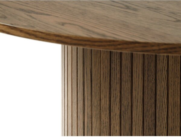 Kerek étkezőasztal tölgyfa dekorral ø 120 cm Nola – Unique Furniture