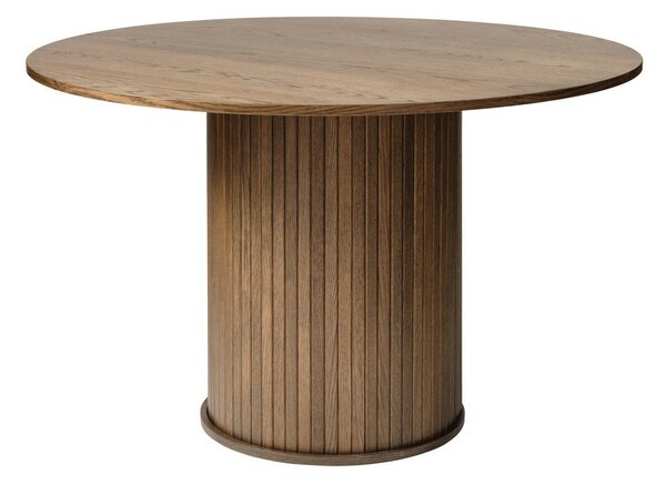 Kerek étkezőasztal tölgyfa dekorral ø 120 cm Nola – Unique Furniture
