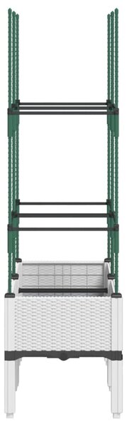 Fehér polipropilén rácsos kerti ültetőláda 80 x 40 x 142,5 cm