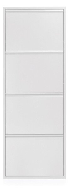 Fehér fém billenő ajtós cipőtartó 50x136x15 cm Ode – Kave Home