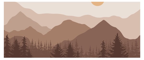 Kép - Barna hegyek N⁰1 (120x50 cm)