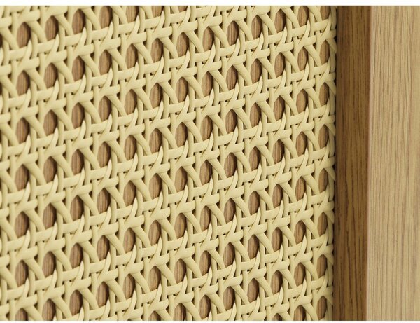 Natúr színű alacsony komód tölgyfa dekorral 140x80 cm Pensacola – Unique Furniture