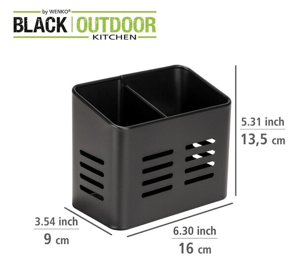 Black Outdoor Kitchen Baco fekete evőeszköztartó - Wenko