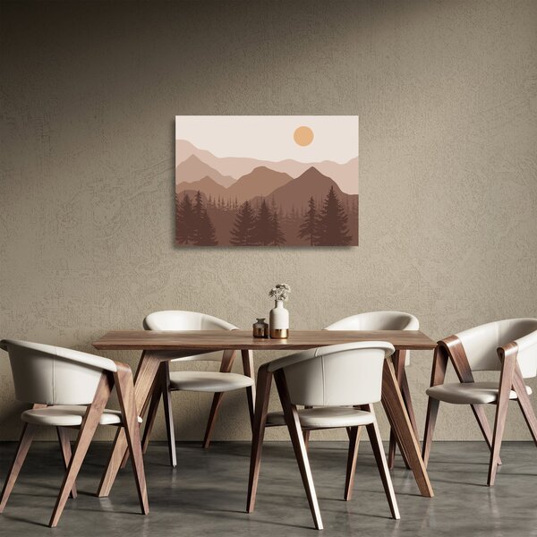Üveg kép - Barna hegyek N⁰1 (70x50 cm)