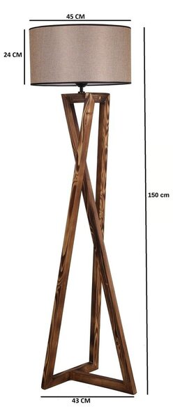 Barna állólámpa textil búrával (magasság 149 cm) Maçka – Opviq lights
