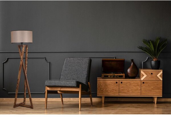 Barna állólámpa textil búrával (magasság 149 cm) Maçka – Opviq lights