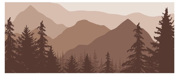 Kép - Barna hegyek N⁰2 (120x50 cm)