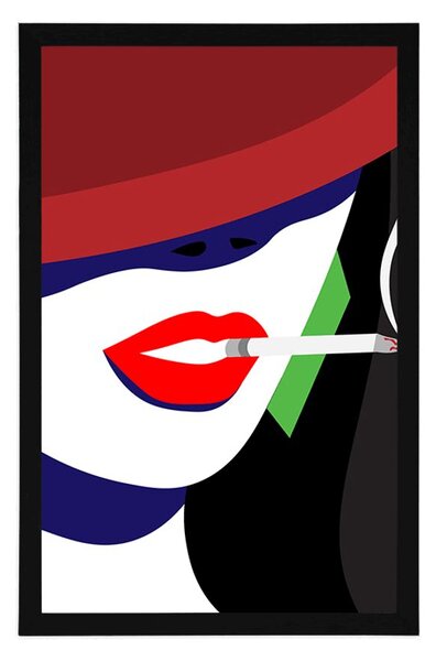 Poszter előkelő kalapos hölgy pop art stílusban