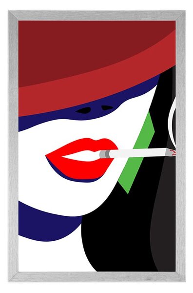Poszter előkelő kalapos hölgy pop art stílusban