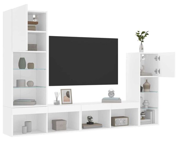 VidaXL Fali TV Szekrény - Modern - Fehér - 4 részes