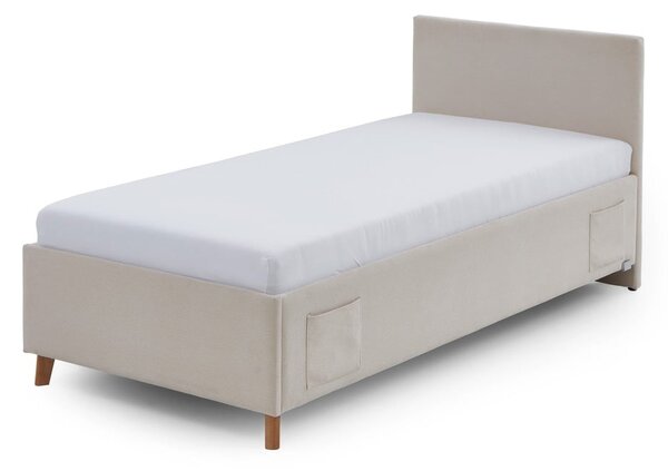 Bézs kárpitozott ágyneműtartós gyerekágy ágyráccsal 90x200 cm Cool – Meise Möbel