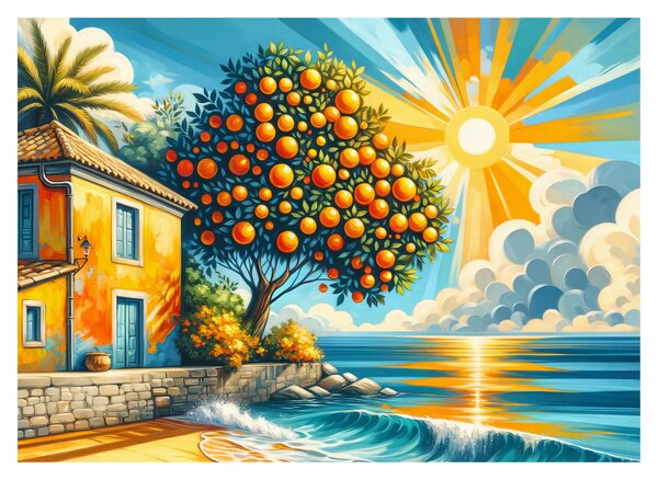 Kép - Ház narancsokkal I. (70x50 cm)