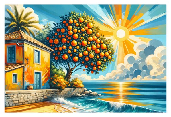 Kép - Ház narancsokkal I. (90x60 cm)