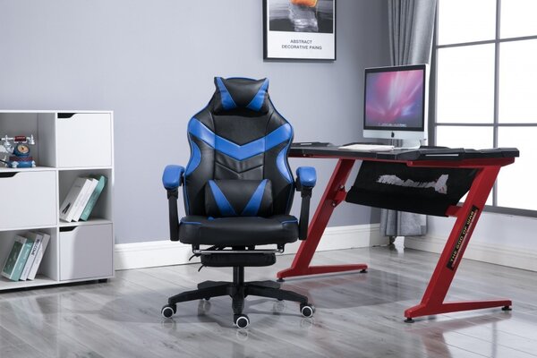 RACING PRO X Gamer szék lábtartóval, kék-fekete