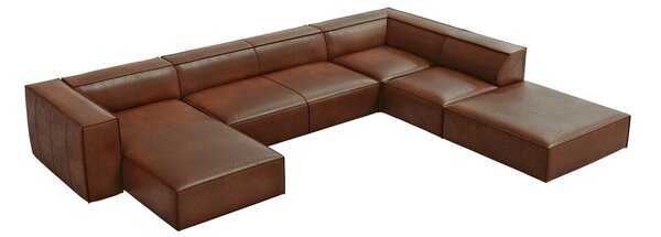Konyakbarna bőr sarokkanapé (jobb oldali) Madame – Windsor & Co Sofas