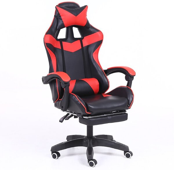 RACING PRO X Gamer szék lábtartóval, piros-fekete