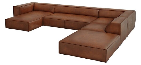 Konyakbarna bőr sarokkanapé (jobb oldali) Madame – Windsor & Co Sofas