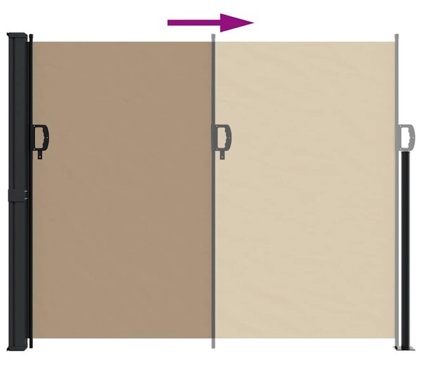 Tópszínű behúzható oldalsó napellenző 170 x 300 cm