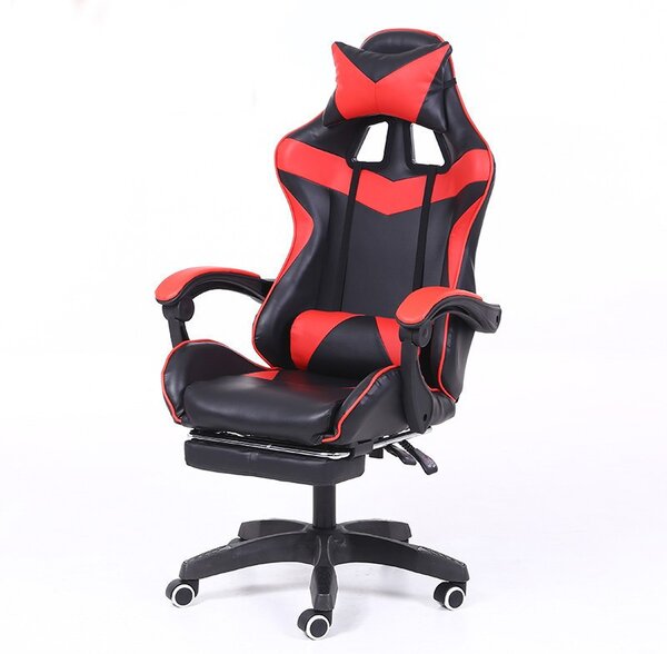 RACING PRO X Gamer szék lábtartóval, piros-fekete