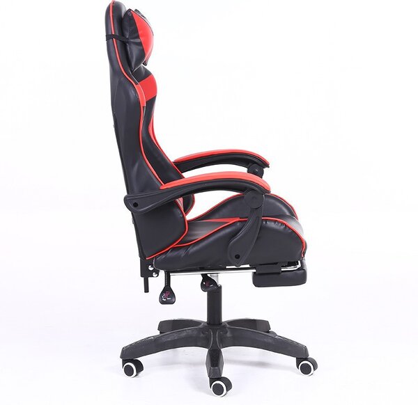 RACING PRO X Gamer szék lábtartóval, piros-fekete