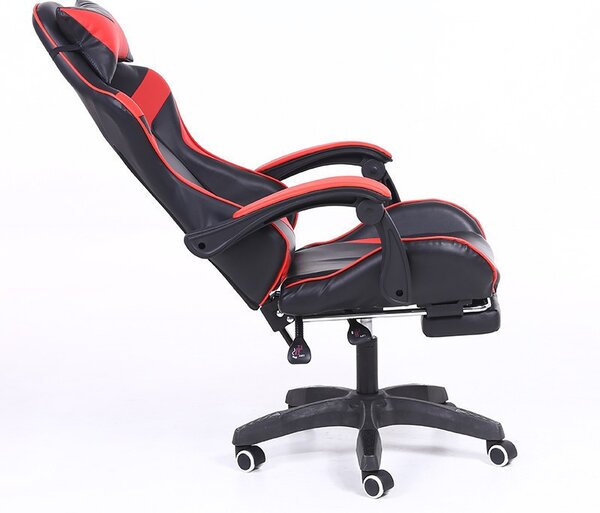 RACING PRO X Gamer szék lábtartóval, piros-fekete