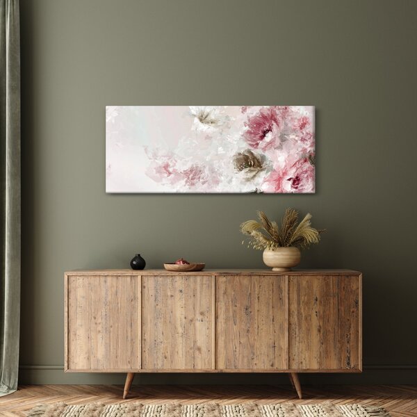 Kép - Festés rózsaszín virágok (120x50 cm)