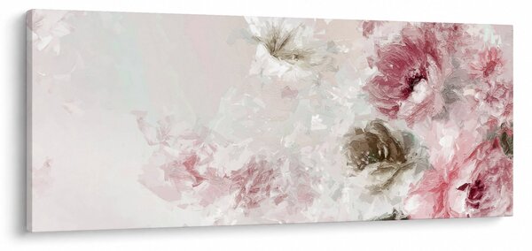Kép - Festés rózsaszín virágok (120x50 cm)