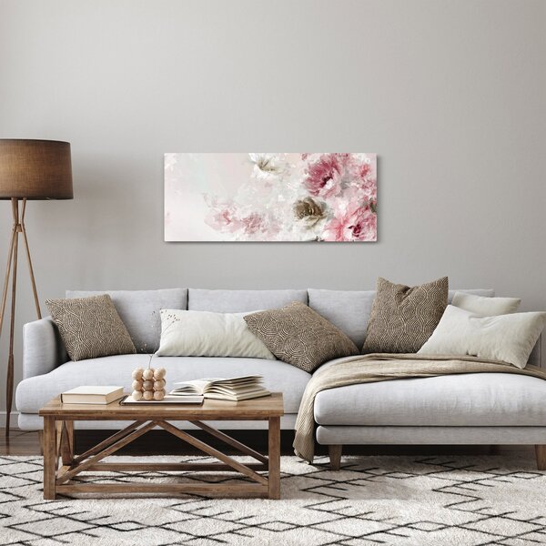 Kép - Festés rózsaszín virágok (120x50 cm)