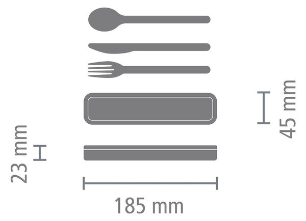 Ezüstszínű rozsdamentes acél utazó evőeszköz készlet 3 db-os Make & Take – Brabantia