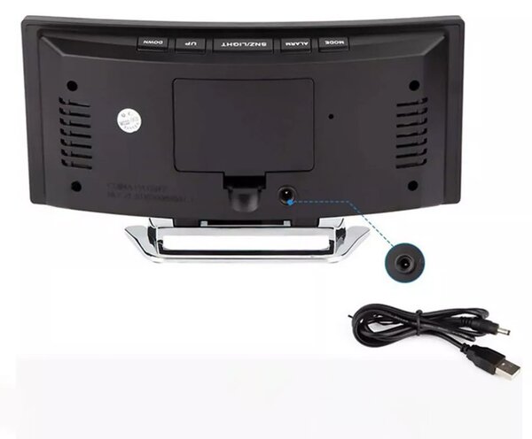 Digitális ébresztőóra ívelt LCD kijelzővel