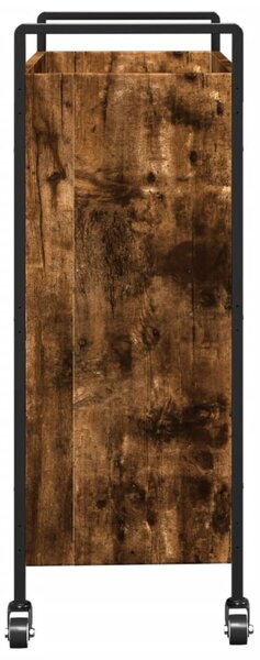 Füstös tölgy színű szerelt fa zsúrkocsi 70 x 30 x 82 cm