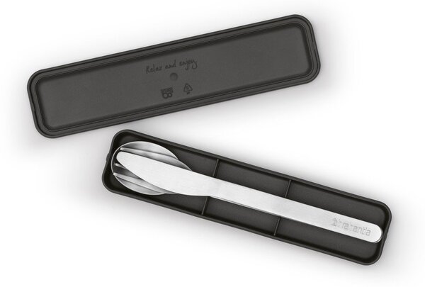 Ezüstszínű rozsdamentes acél utazó evőeszköz készlet 3 db-os Make & Take – Brabantia