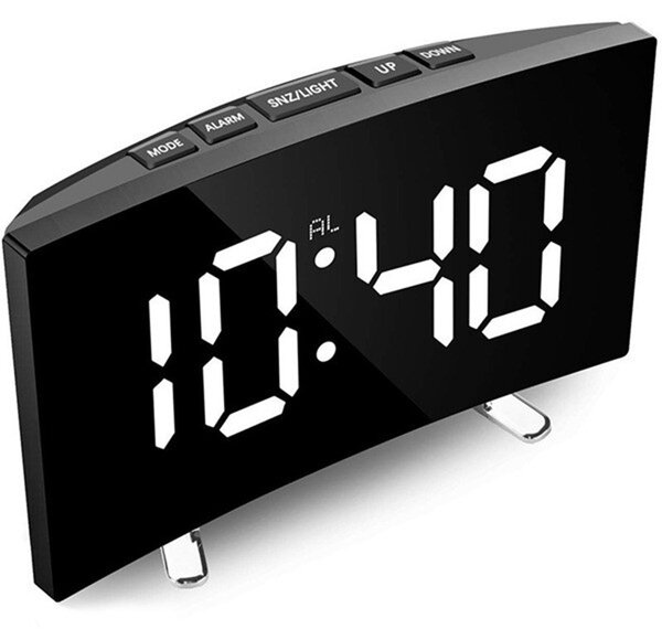 Digitális ébresztőóra ívelt LCD kijelzővel