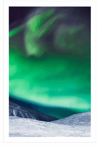 Poszter aurora borealis az égen