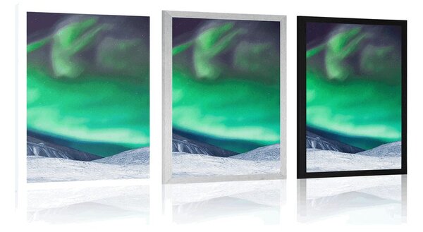 Poszter aurora borealis az égen