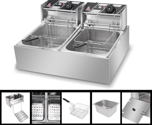 12 literes elektromos fritőz,olajsütő - 2*2500W