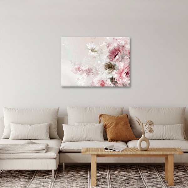 Kép - Festés rózsaszín virágok (70x50 cm)