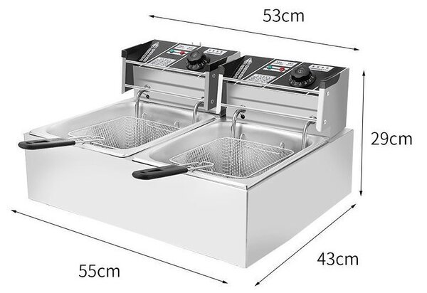 12 literes elektromos fritőz,olajsütő - 2*2500W
