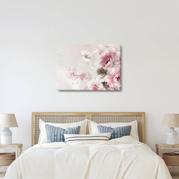 Kép - Festés rózsaszín virágok (70x50 cm)